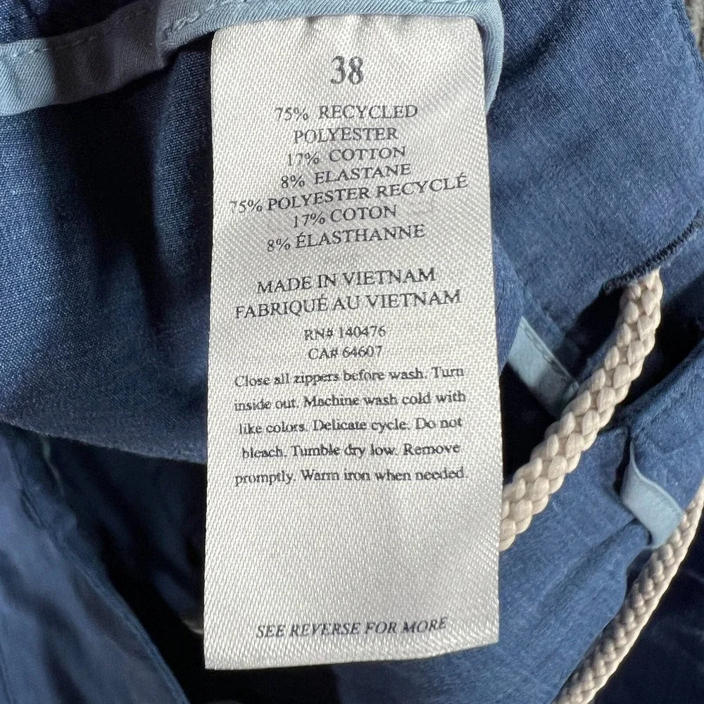 Faherty All Day Shorts Mens Size 38 Blue Casual Outdoor Active Beach Vacation